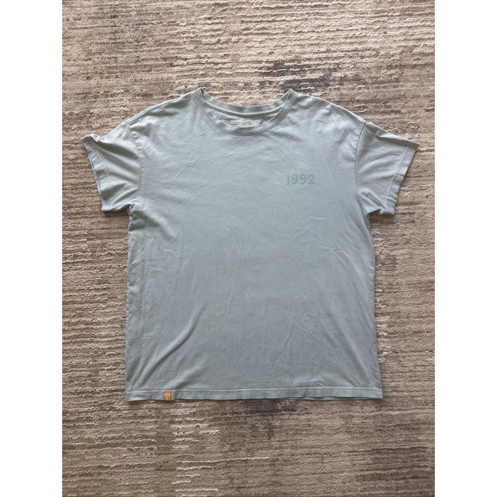 Dutch Bros Coffee T-Shirt Women Light Blue Sz L Est 1992 Windmill Short Sleeve